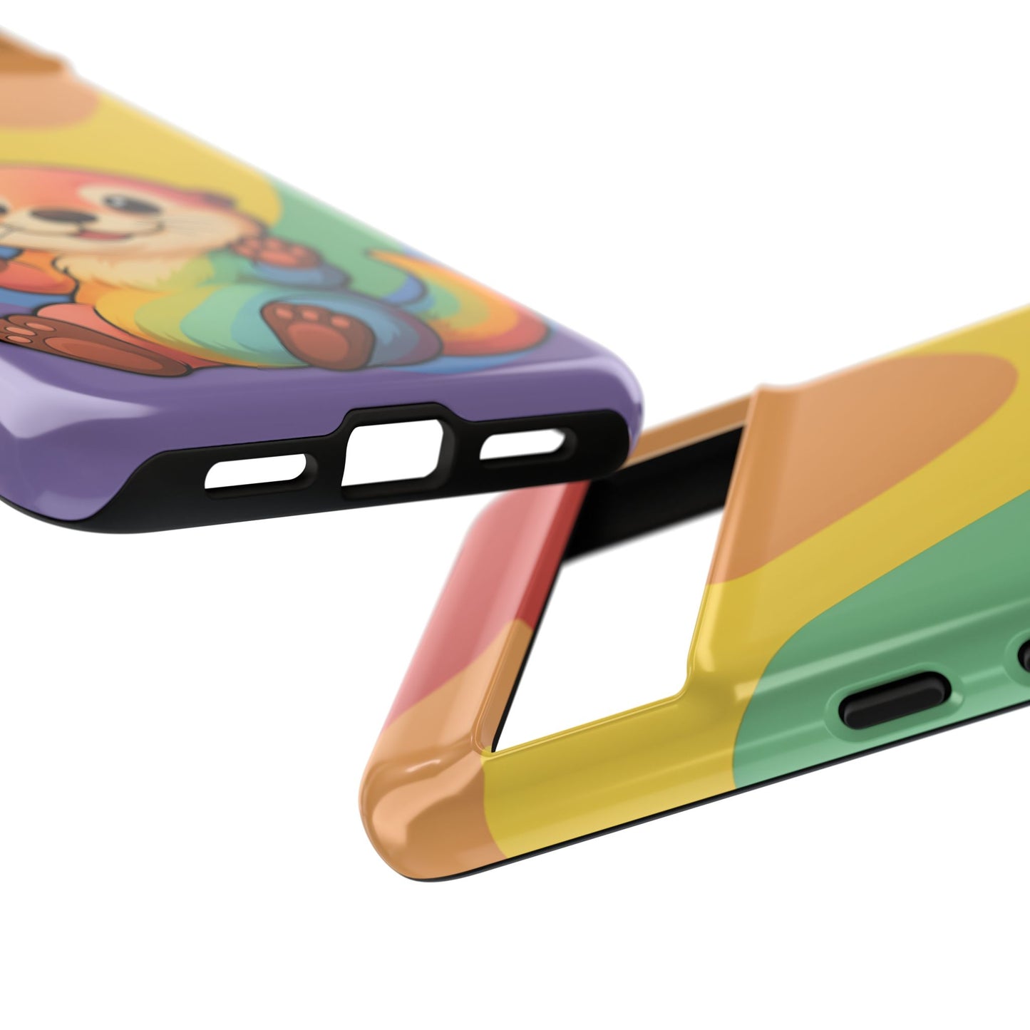 “otterly queer” – retro rainbow pride otter android tough phone case