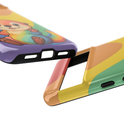 “Otterly Queer” – Retro Rainbow Pride Otter Android Tough Phone Case