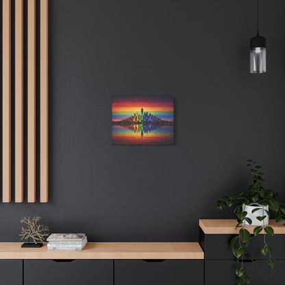 City of Us | LGBTQ Pride Rainbow Skyline Canvas Wall Art