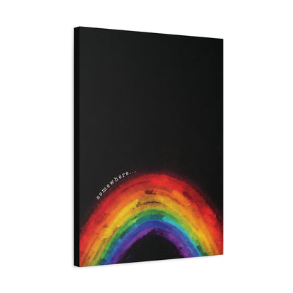 Somewhere. | Vibrant Abstract Watercolor Rainbow Canvas Wall Art