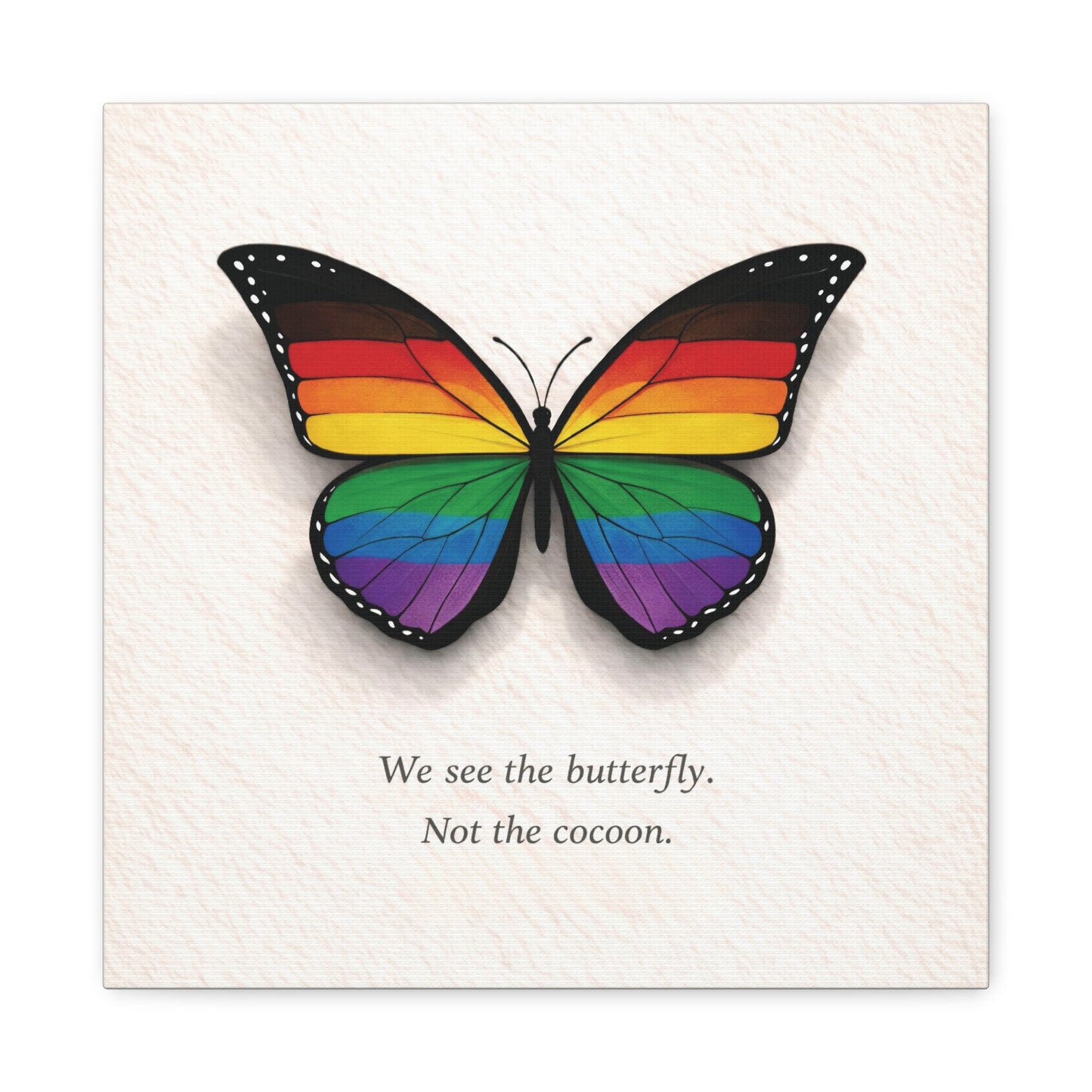 philly rainbow pride butterfly | metamorphosis series canvas wall art