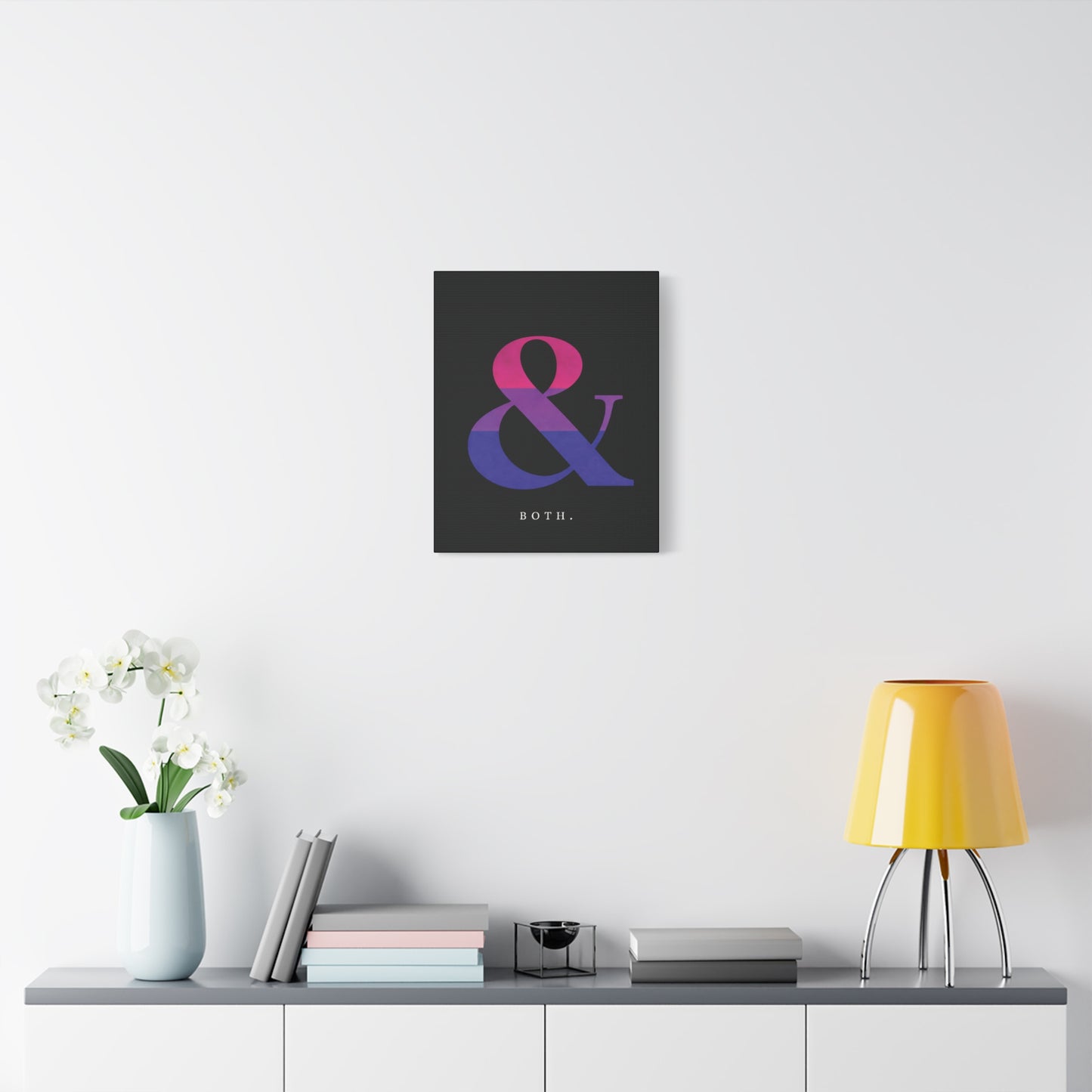 both. | bisexual pride identity canvas wall art