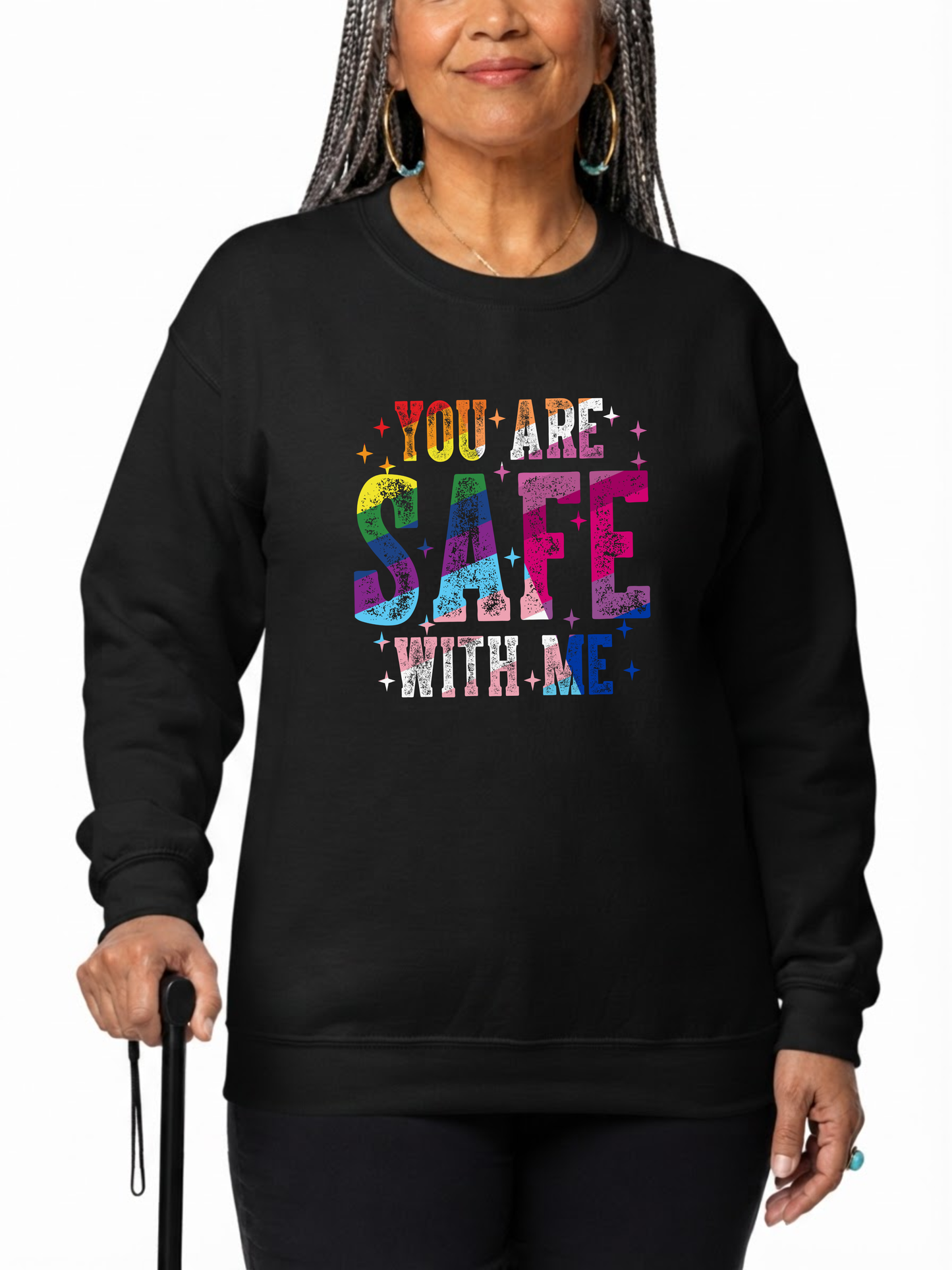 you are safe with me unisex sweatshirt– ally collection