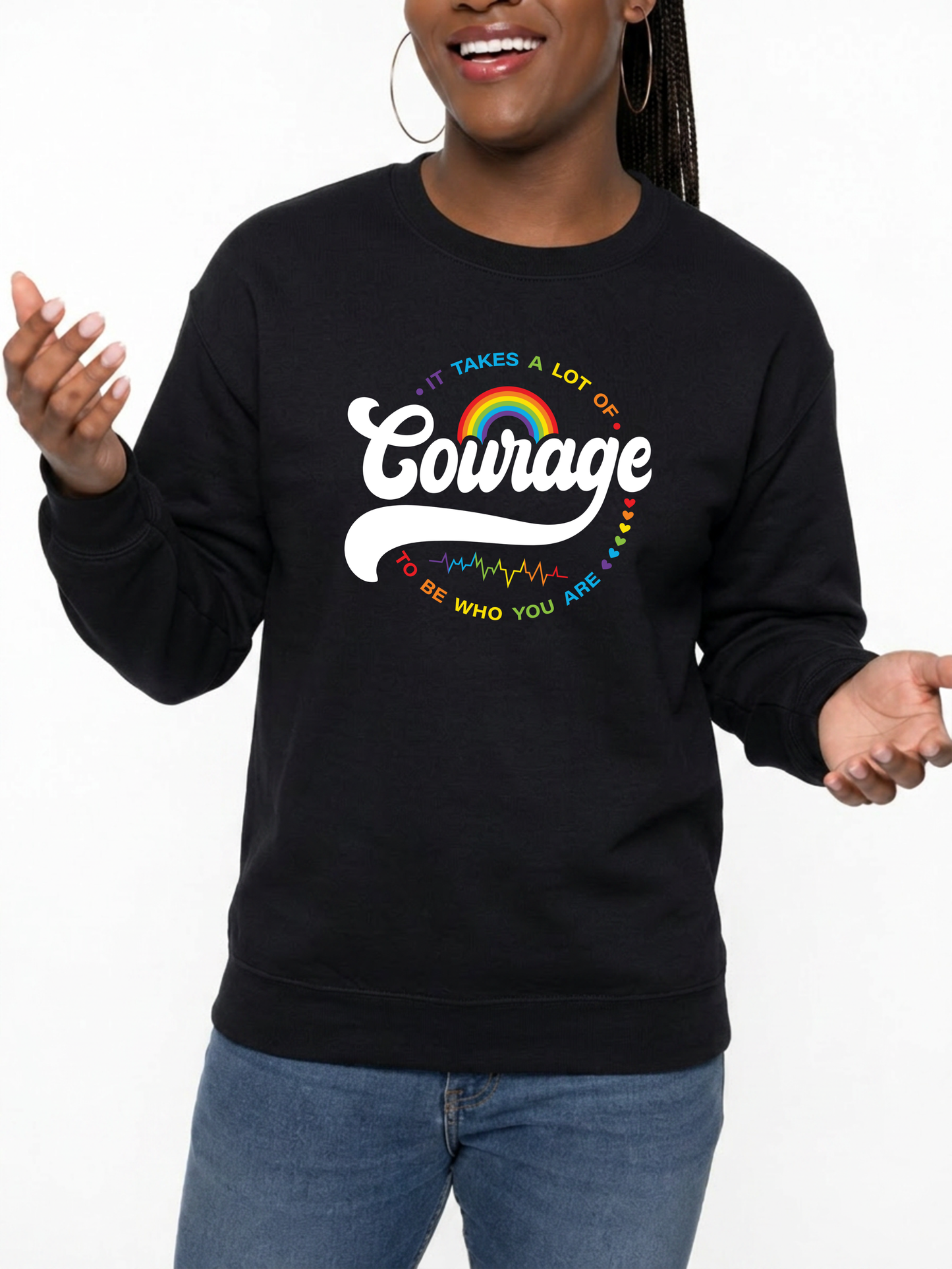it takes courage unisex sweatshirt – love collection