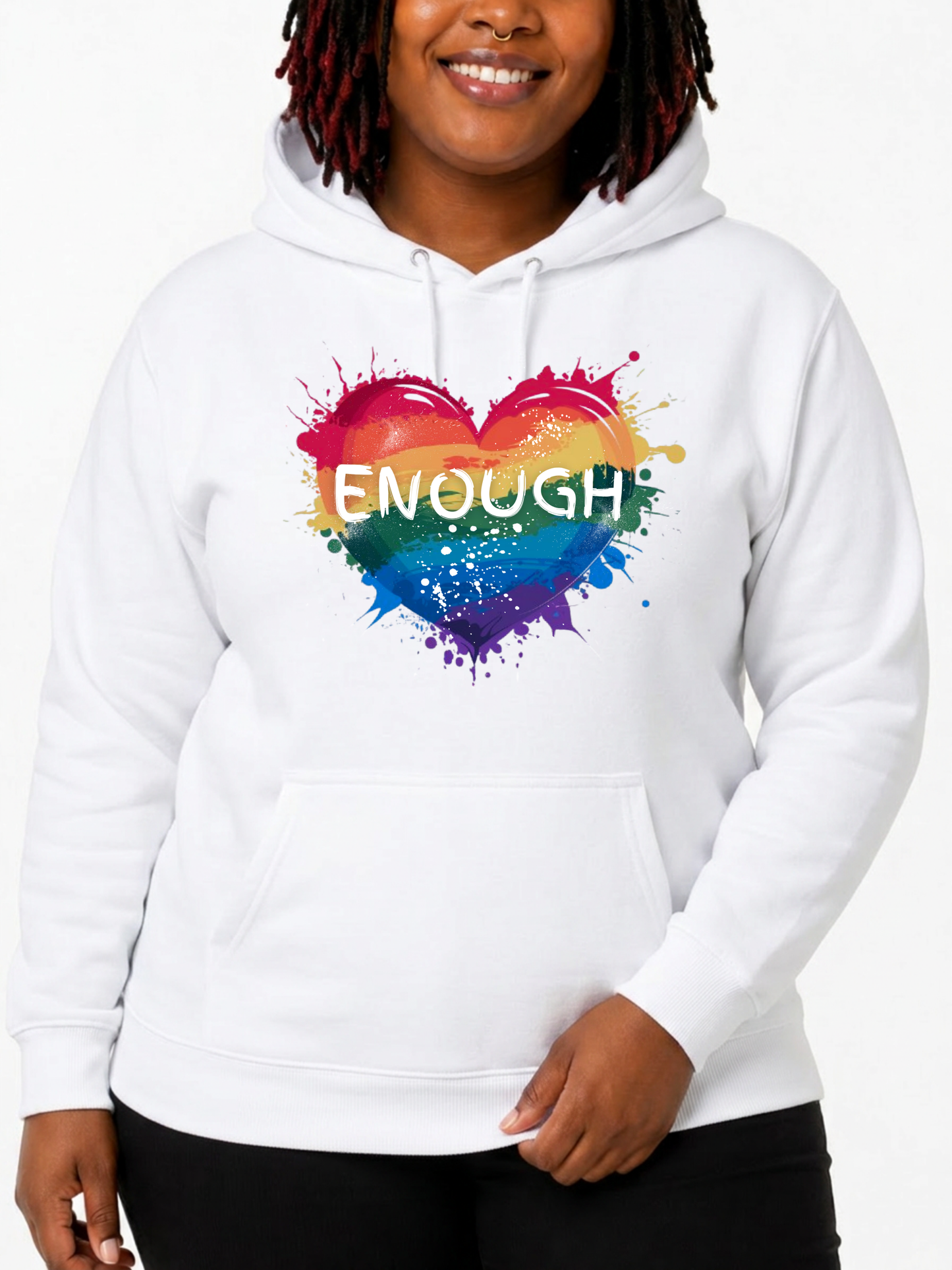 enough unisex hoodie – love collection