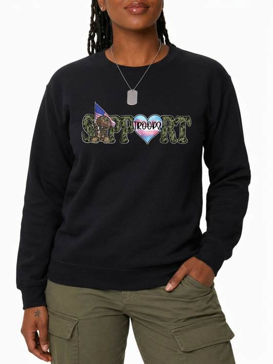 Support Trans Troops Unisex Sweatshirt – The Power Collection