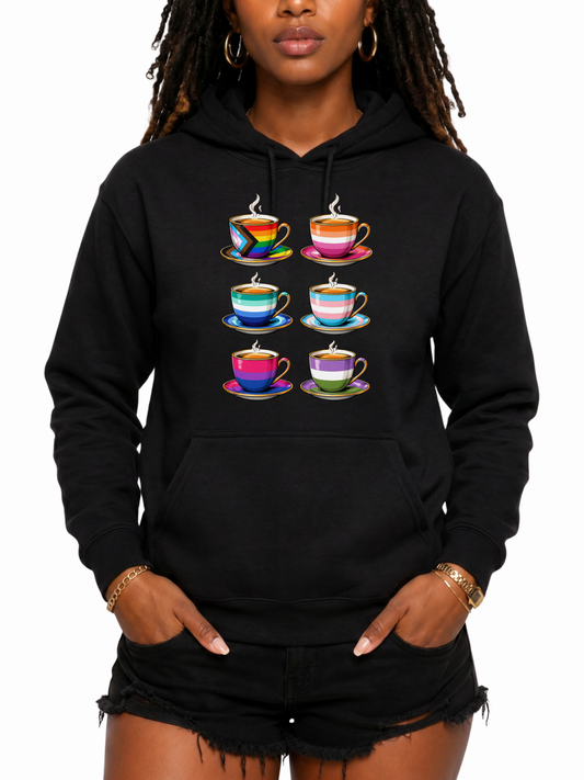 Coffee Cups Unisex Hoodie – Taste of Pride Collection