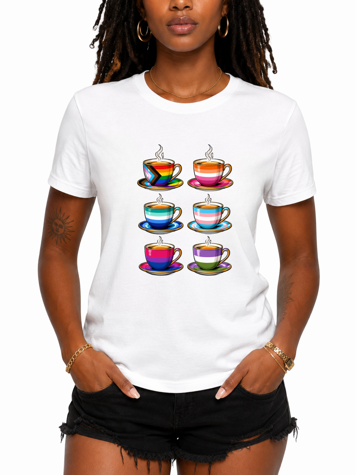 coffee cups unisex t-shirt – taste of pride collection