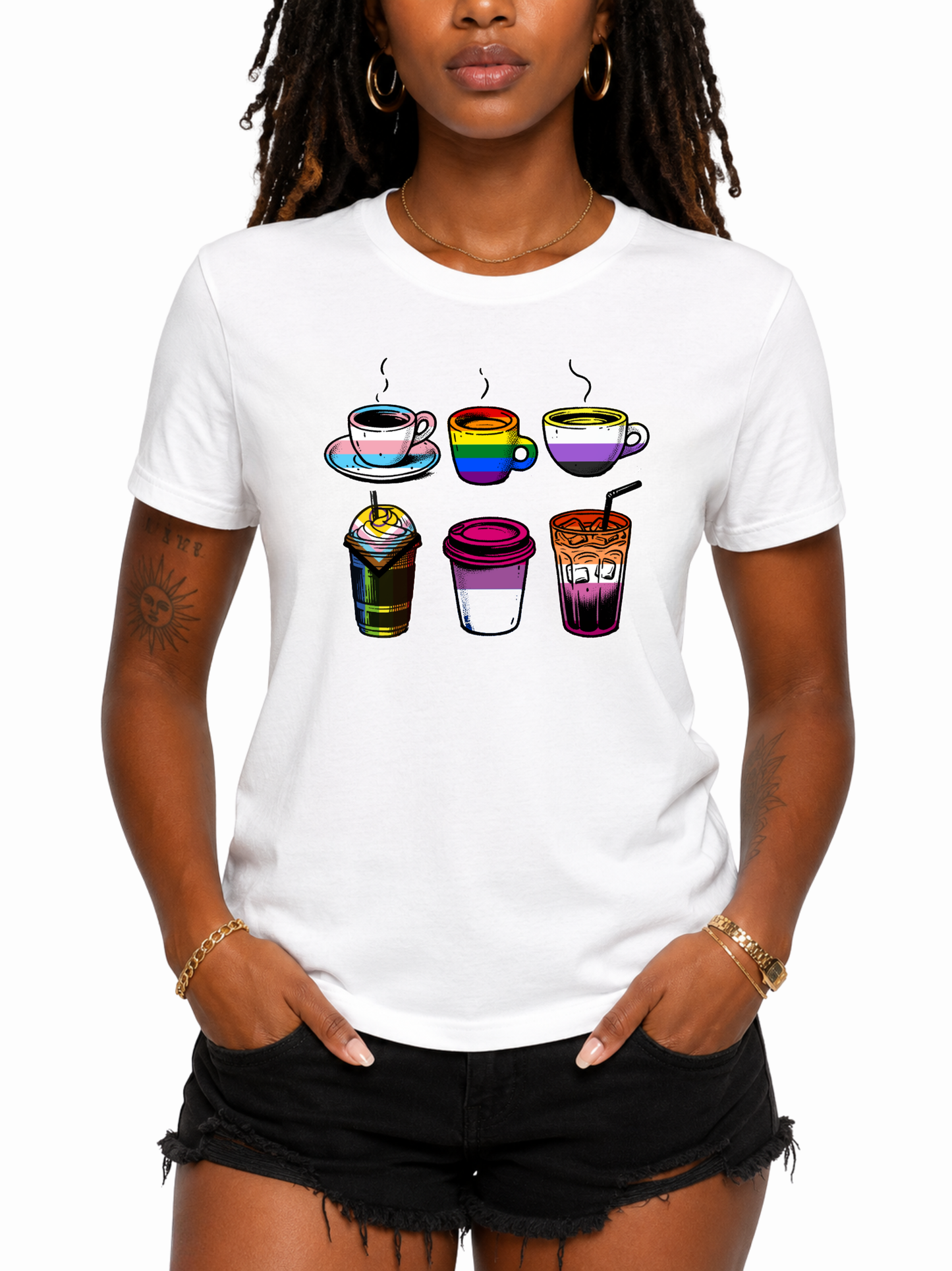 coffee cups unisex t-shirt – taste of pride collection