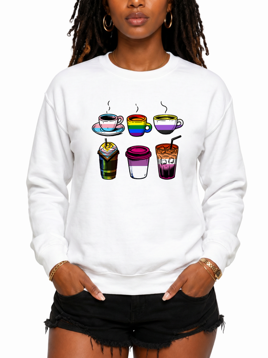 Coffee Cups Unisex Sweatshirt – Taste of Pride Collection
