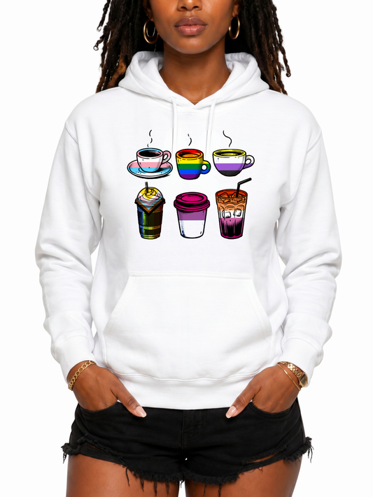 Coffee Cups Unisex Hoodie – Taste of Pride Collection